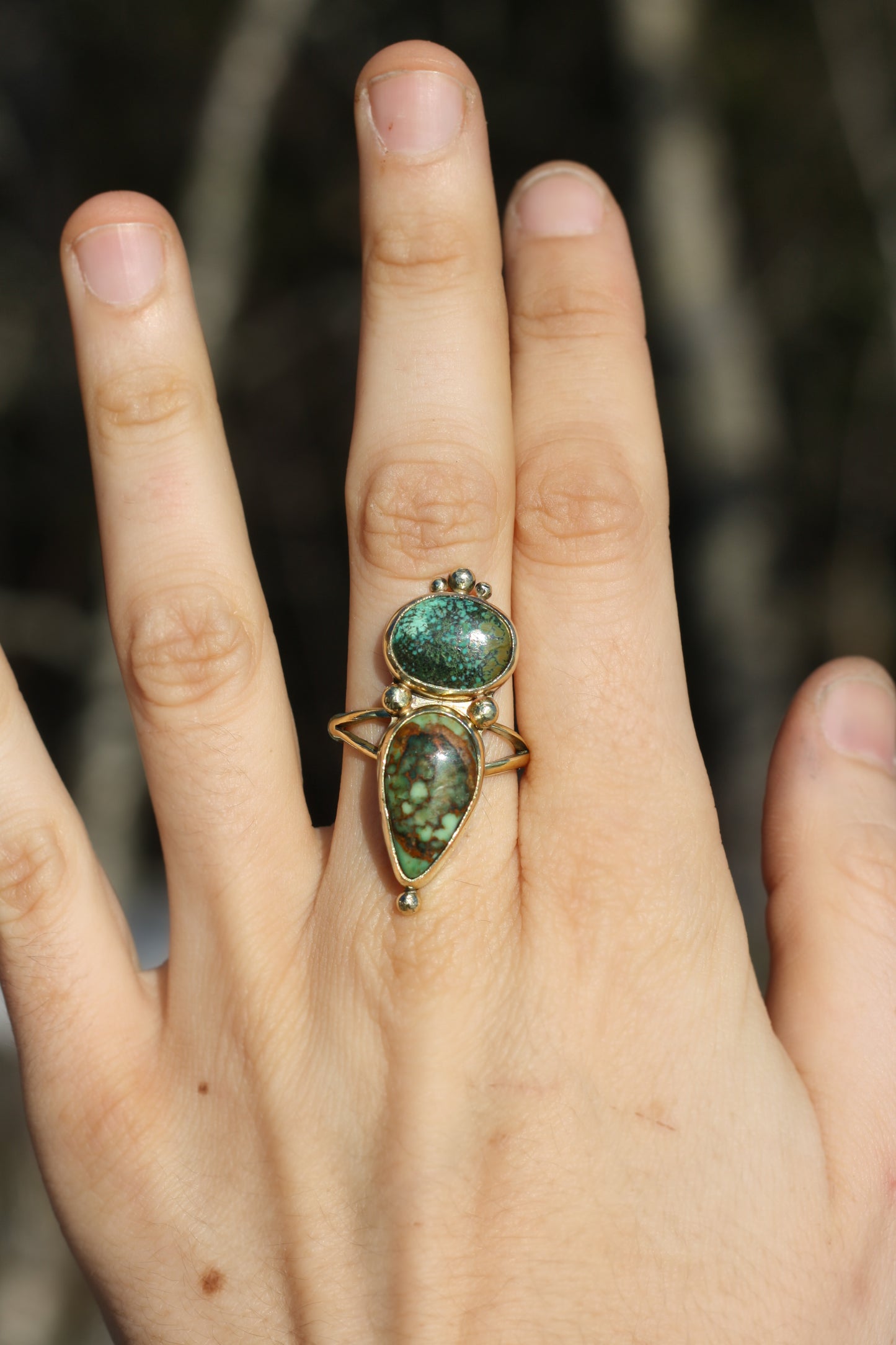 Trésors vert- bague turquoise