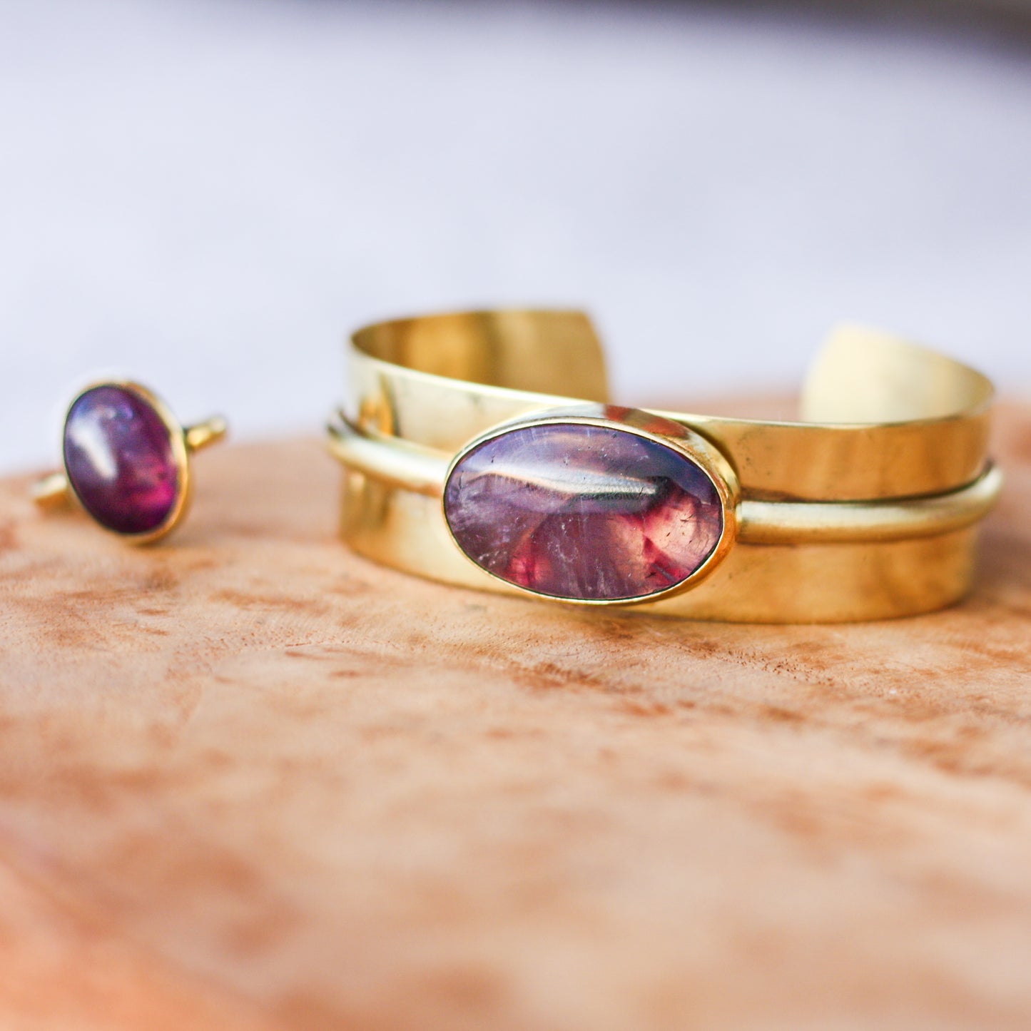 Trésors violet - bracelet manchette améthyste