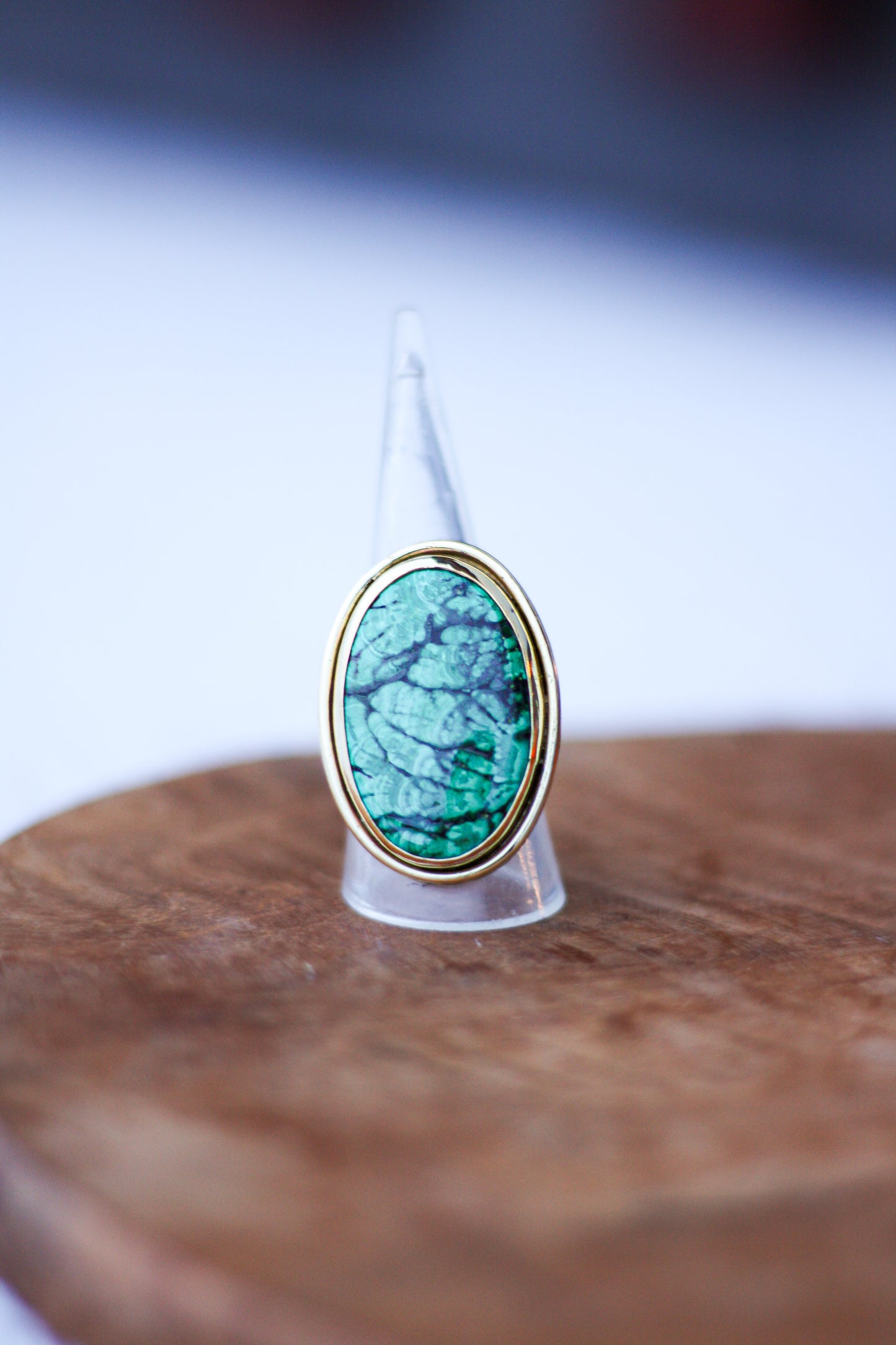 Trésors vert - bague malachite