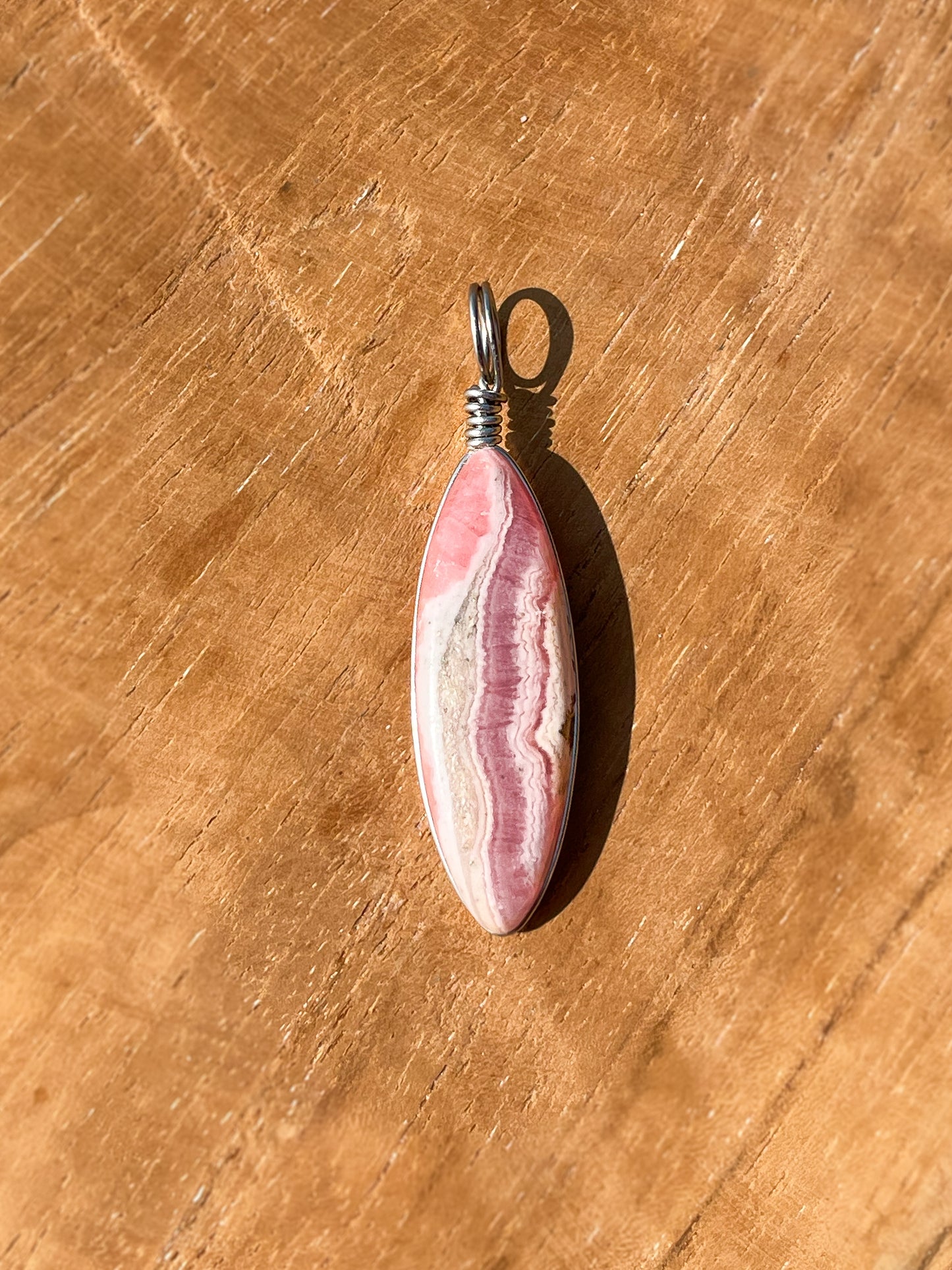 Pendentif - Rhodonite taille marquise