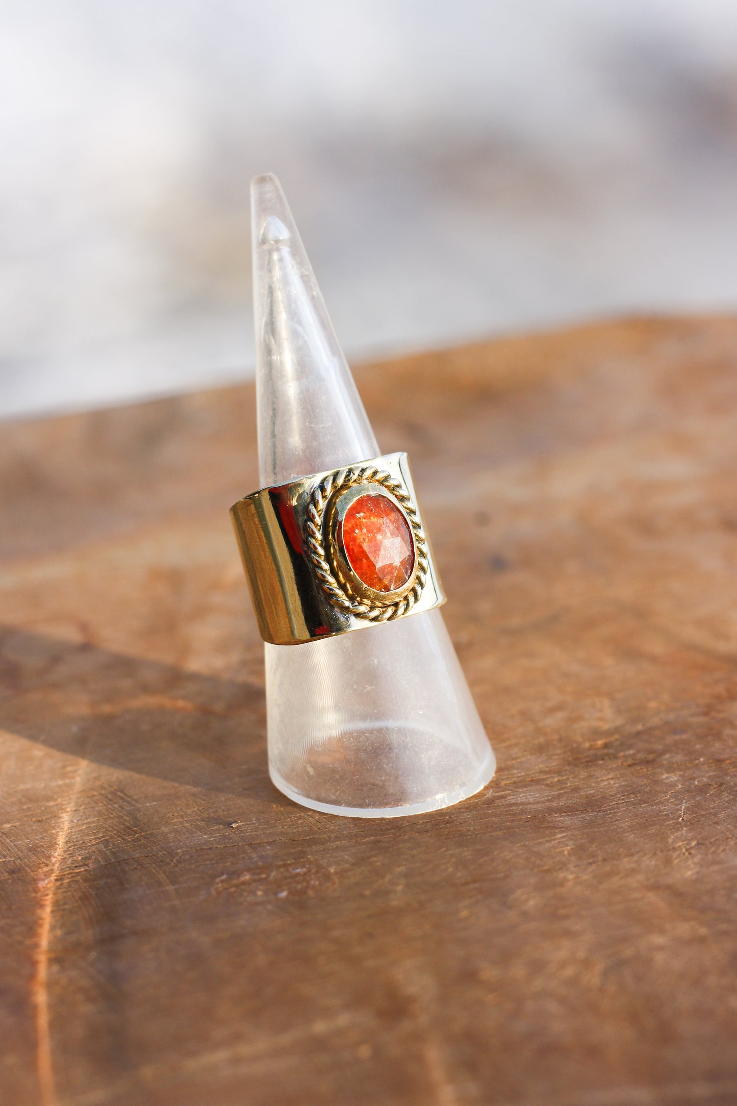 Trésors orange- bague cyanite orange