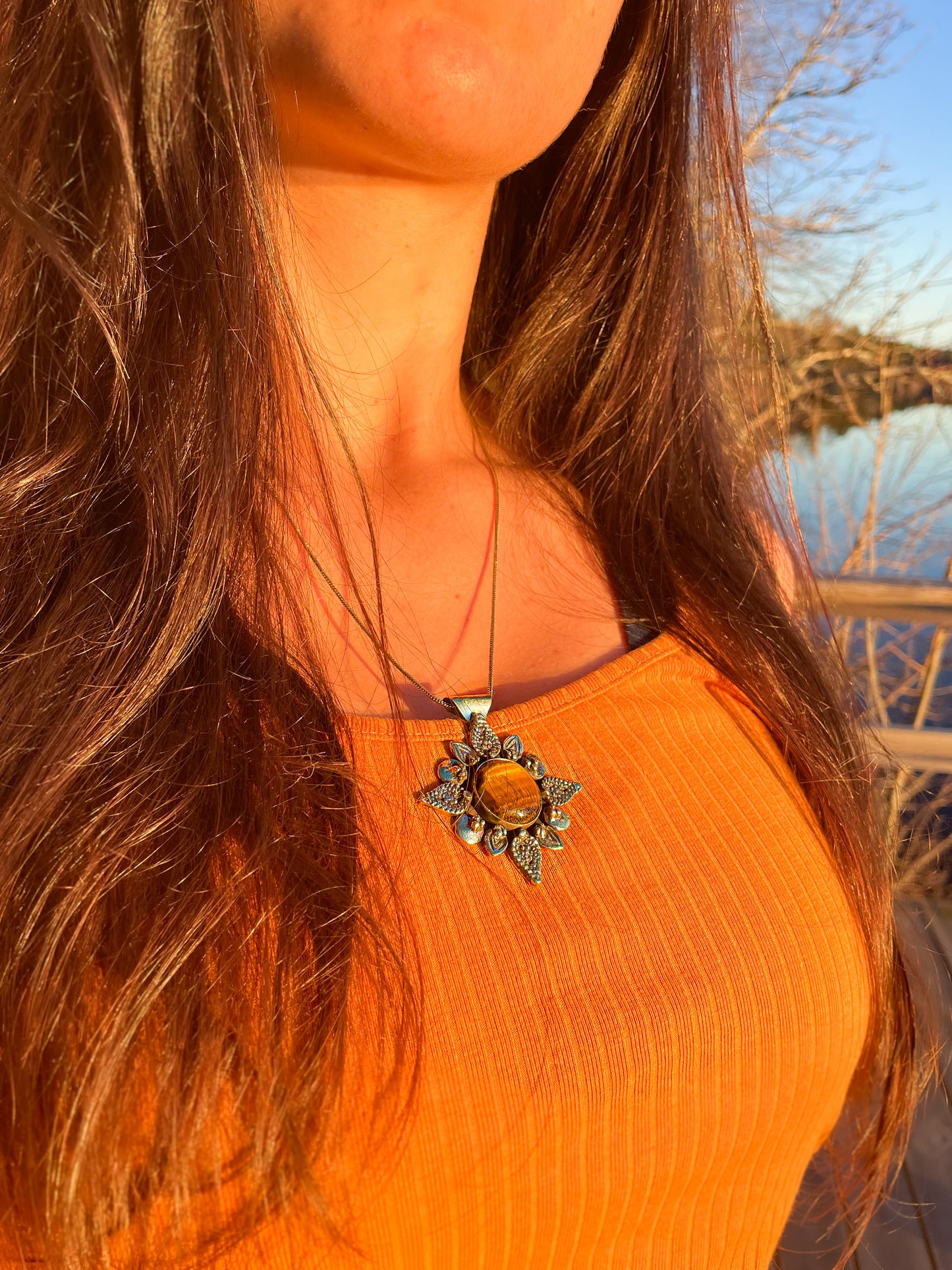 Trésors Tribal - pendentif œil de tigre