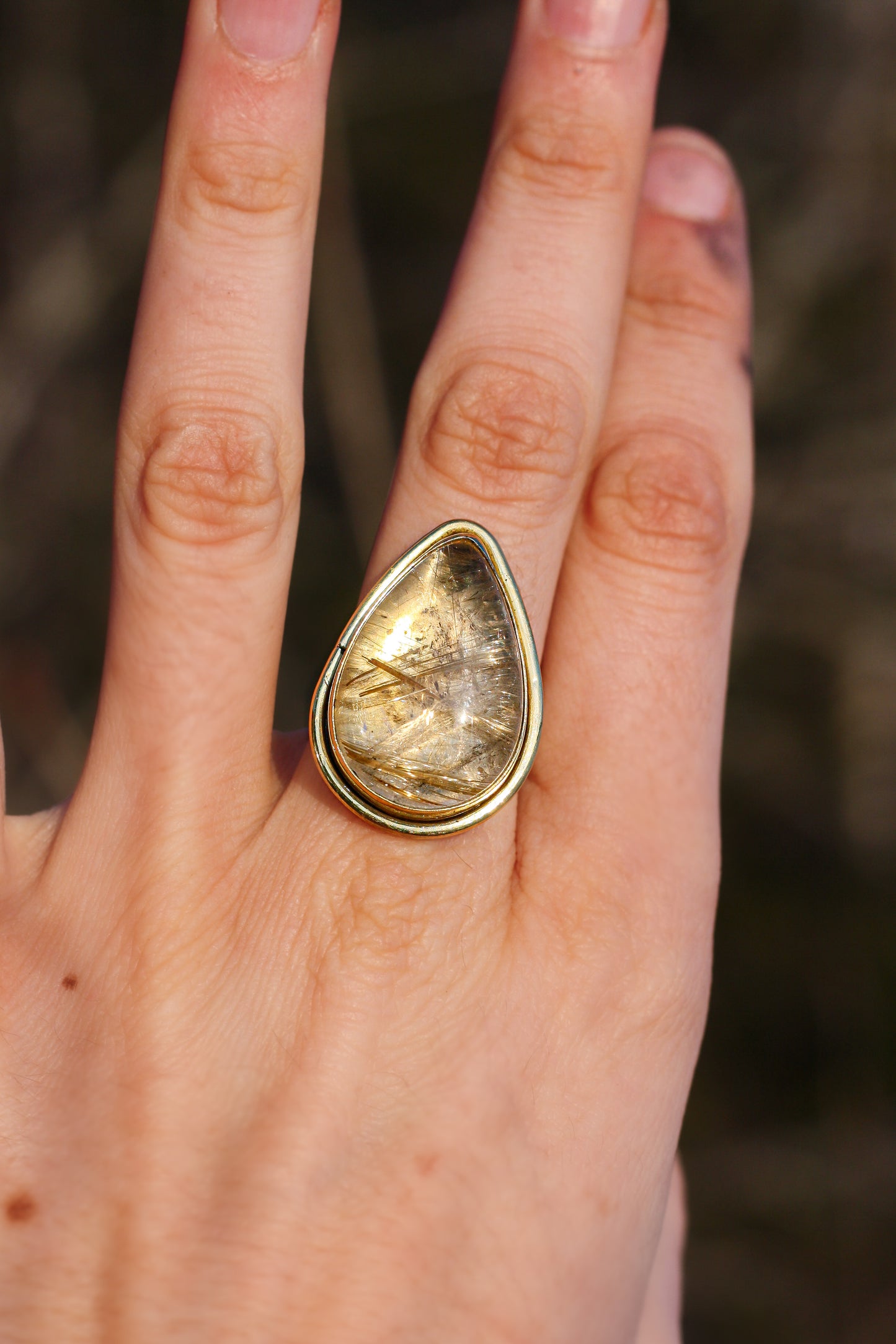 Rutilated treasures - rutilated quartz ring