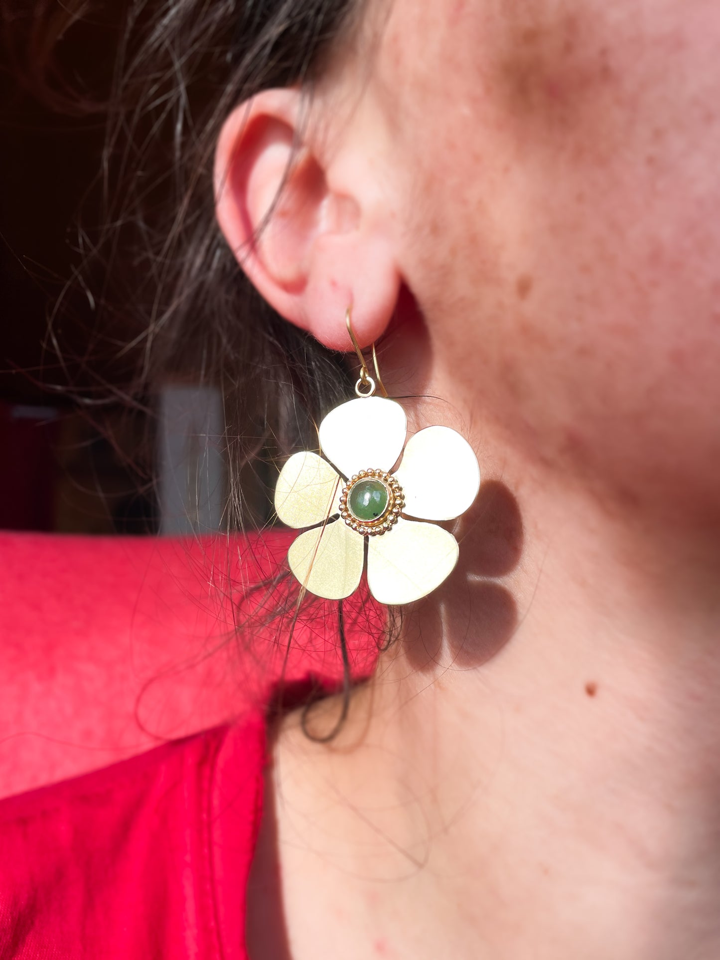 Boucles d’oreilles grosses fleurs serpentine