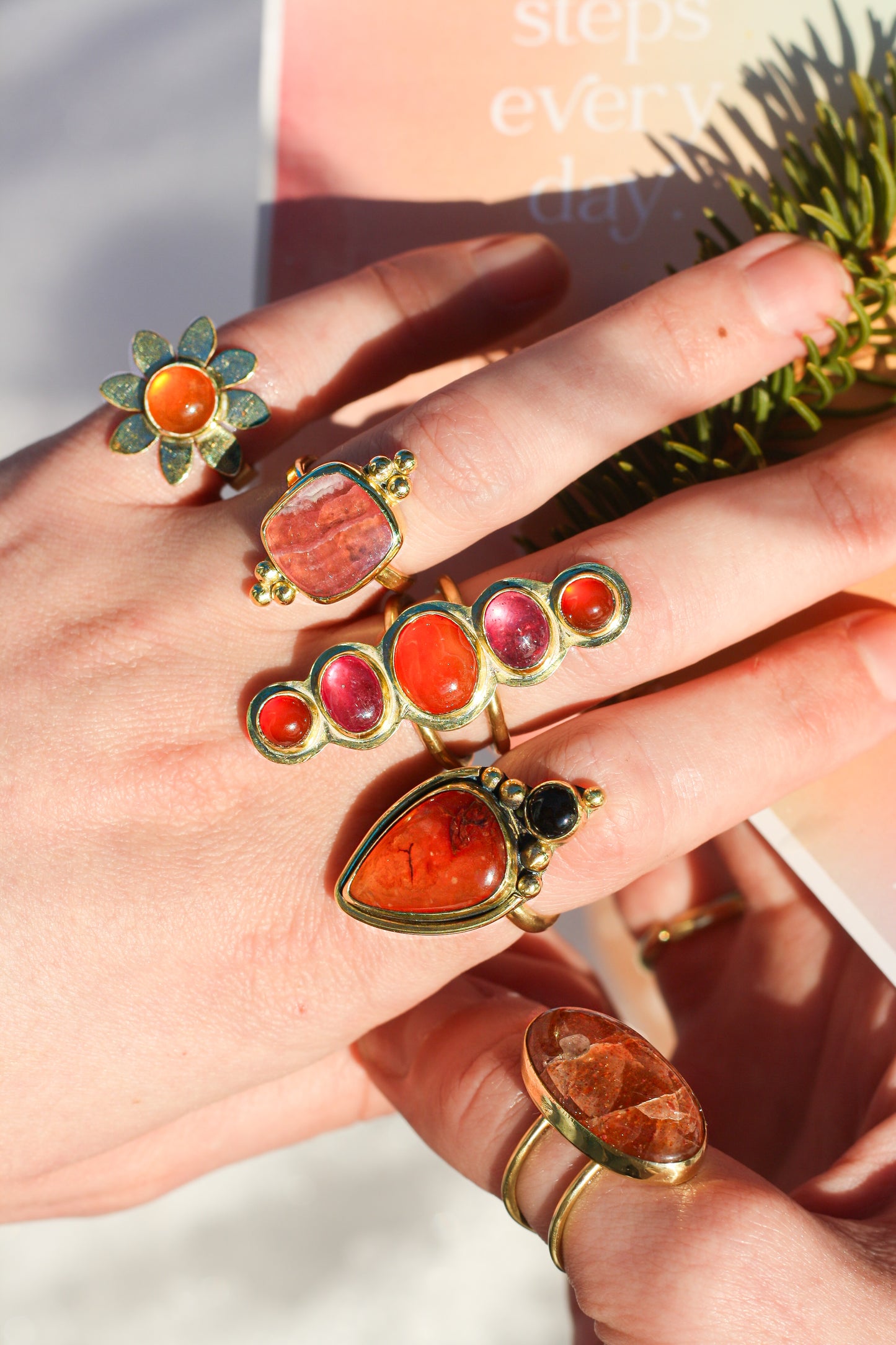 Trésors rosé- bague rhodocrosite