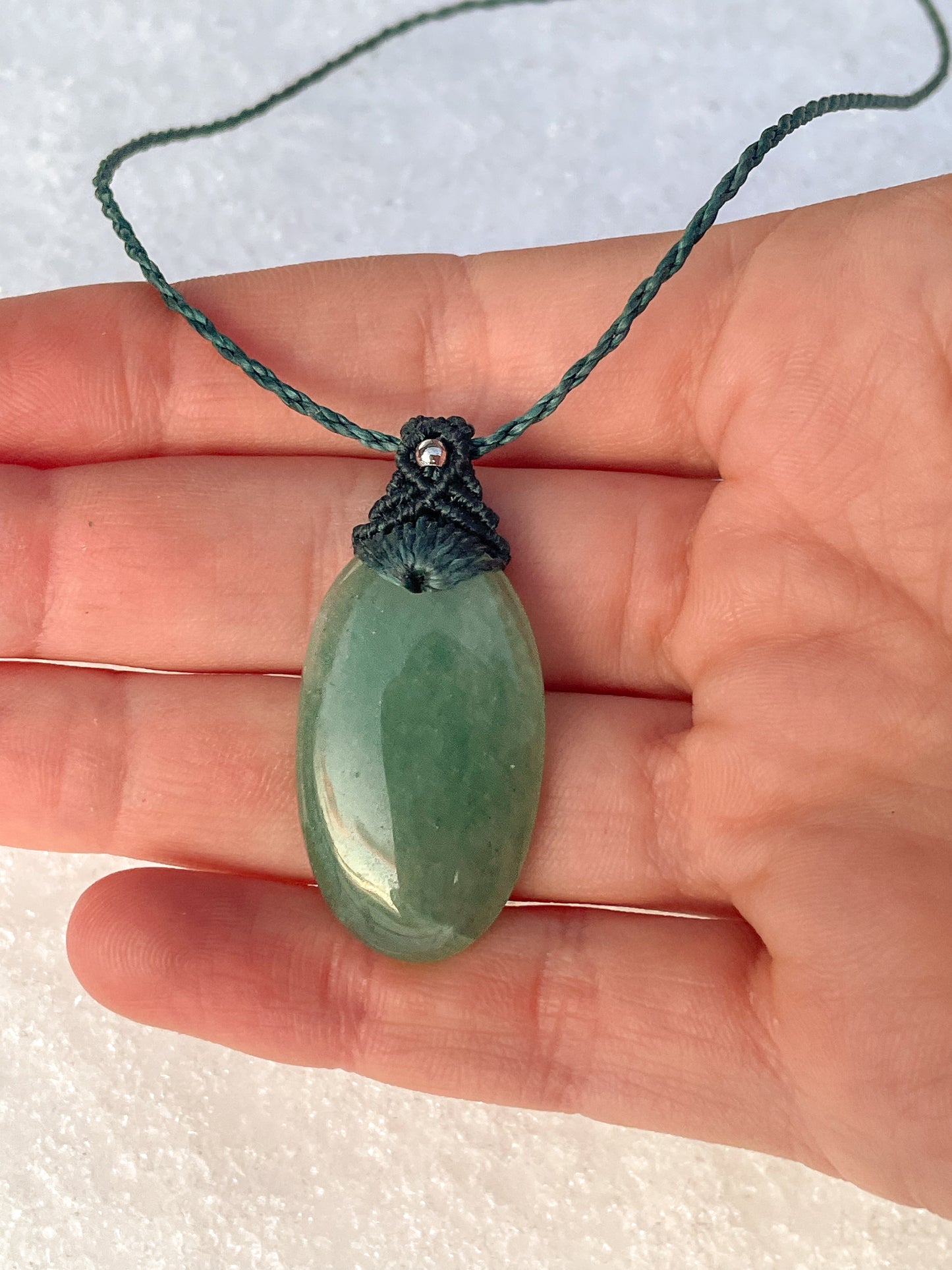 Pendentif macramé - Aventurine