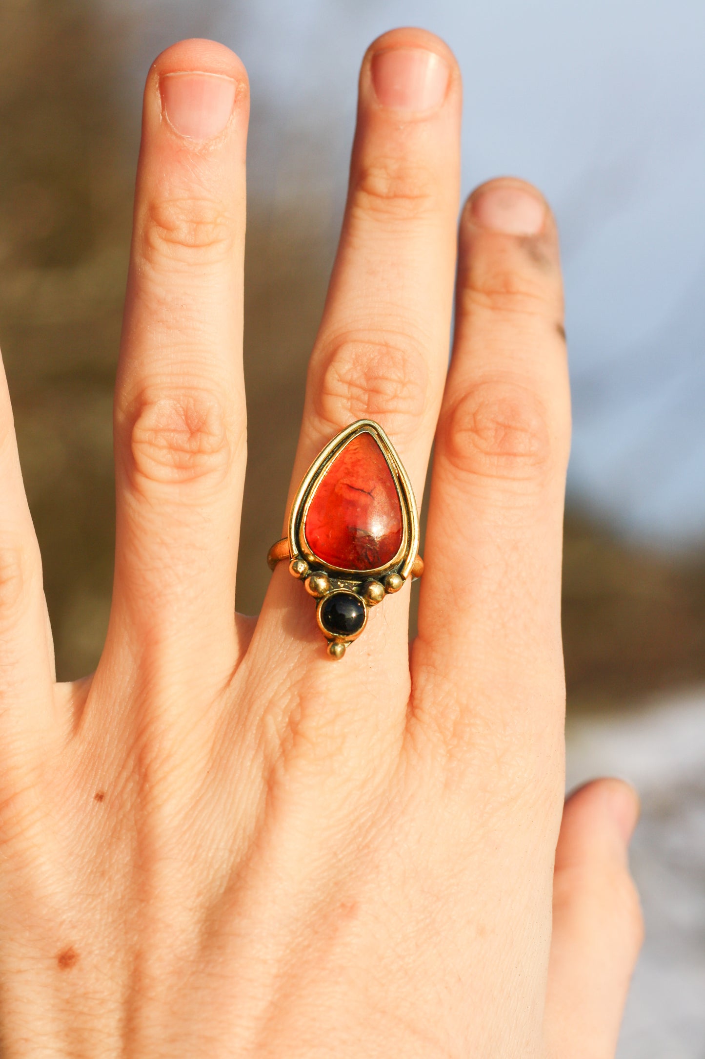 Orange treasures - 2-stone ring