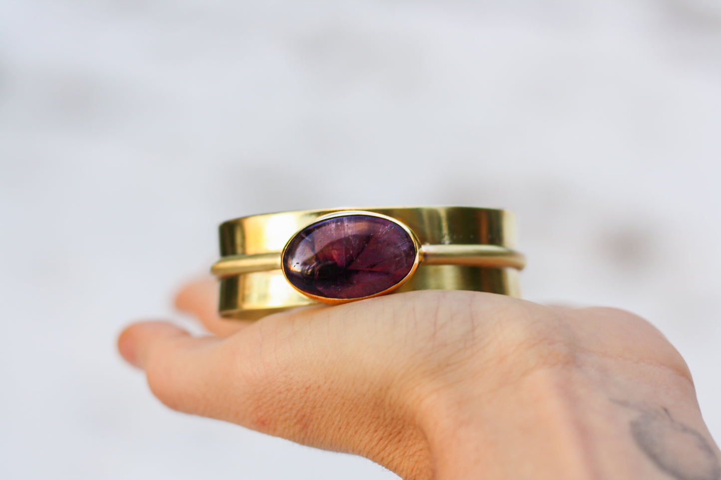 Trésors violet - bracelet manchette améthyste