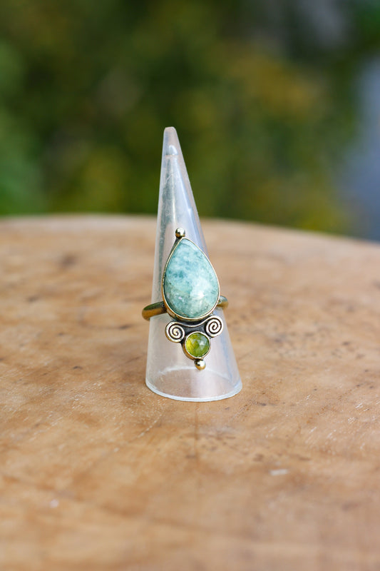 Trésors vert d’eau- bague aigue marine