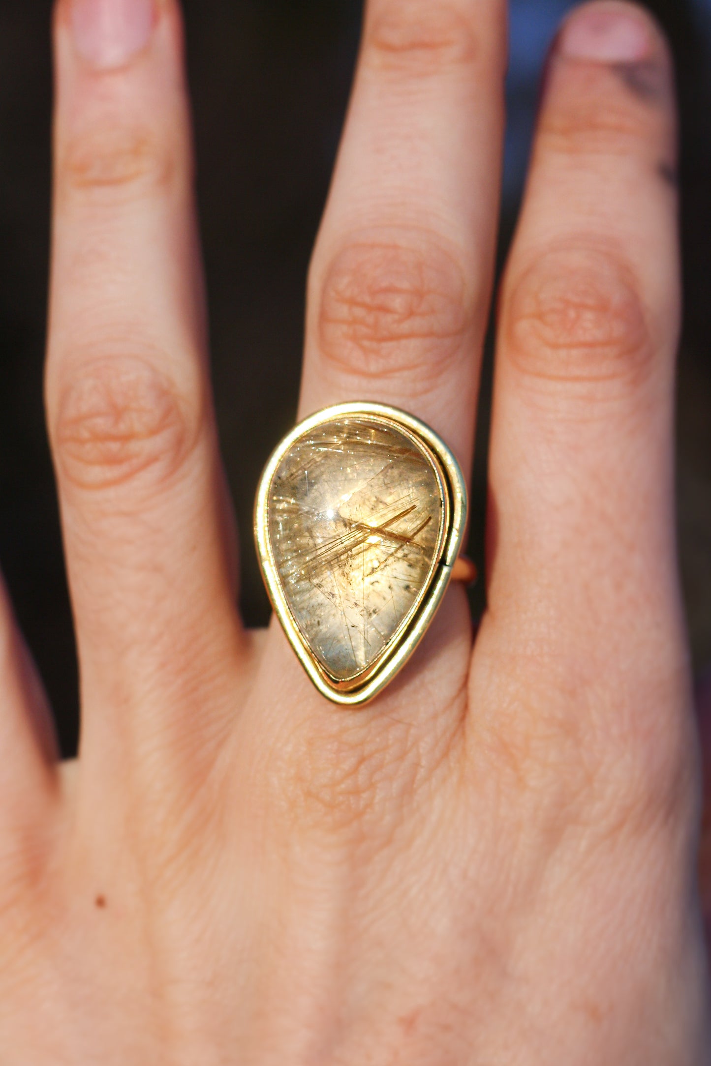Rutilated treasures - rutilated quartz ring