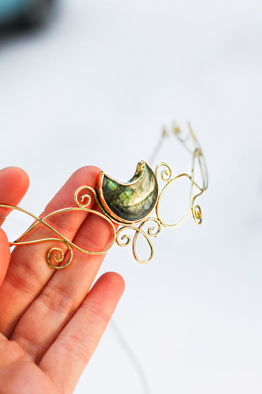 Trésors de la grande prêtresse - Tiare labradorite