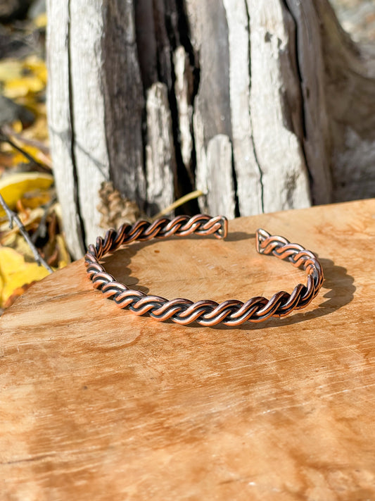 Trésors Celte - bracelets tressés de cuivre - tresses à 4 fils