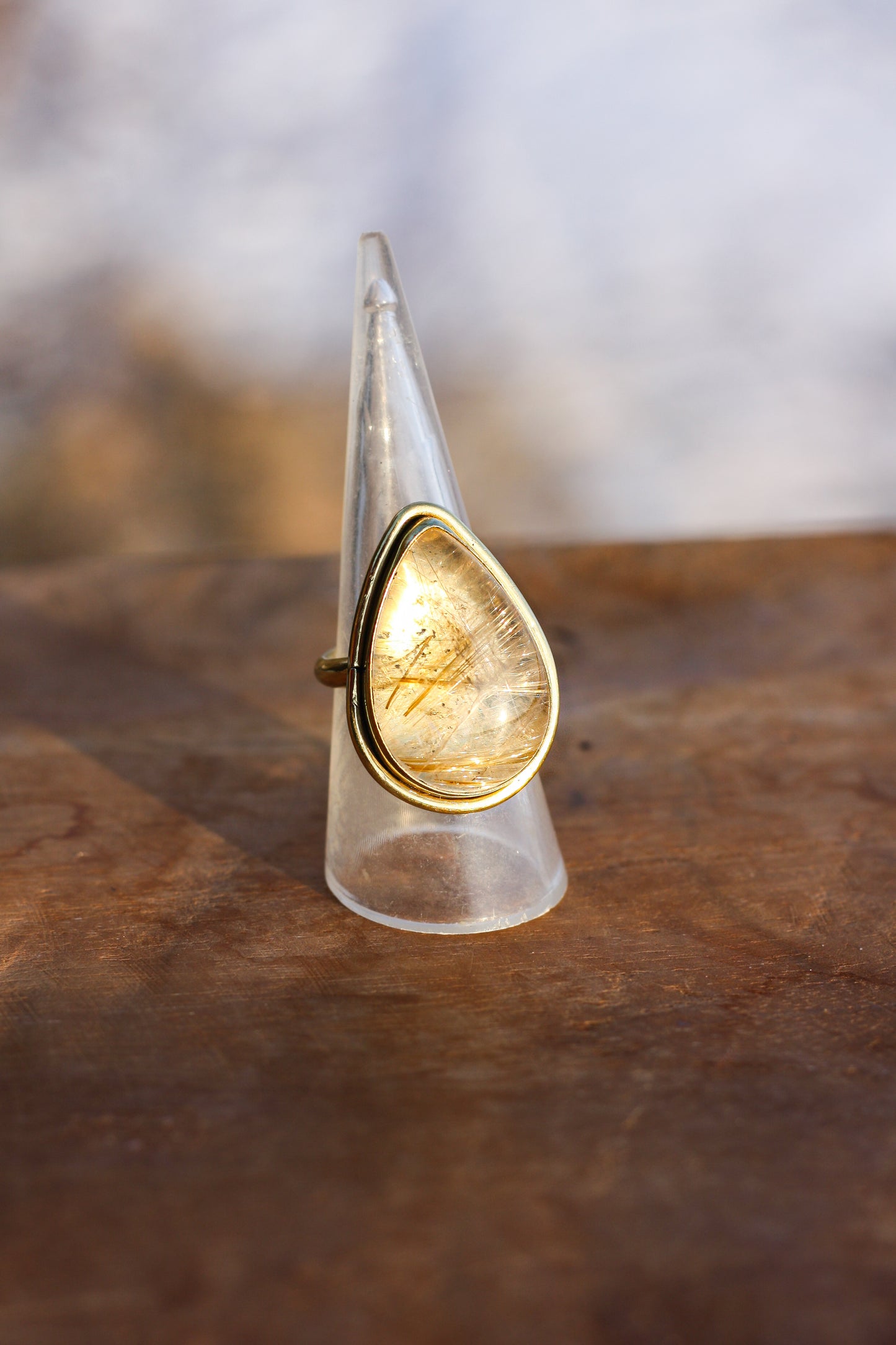 Rutilated treasures - rutilated quartz ring