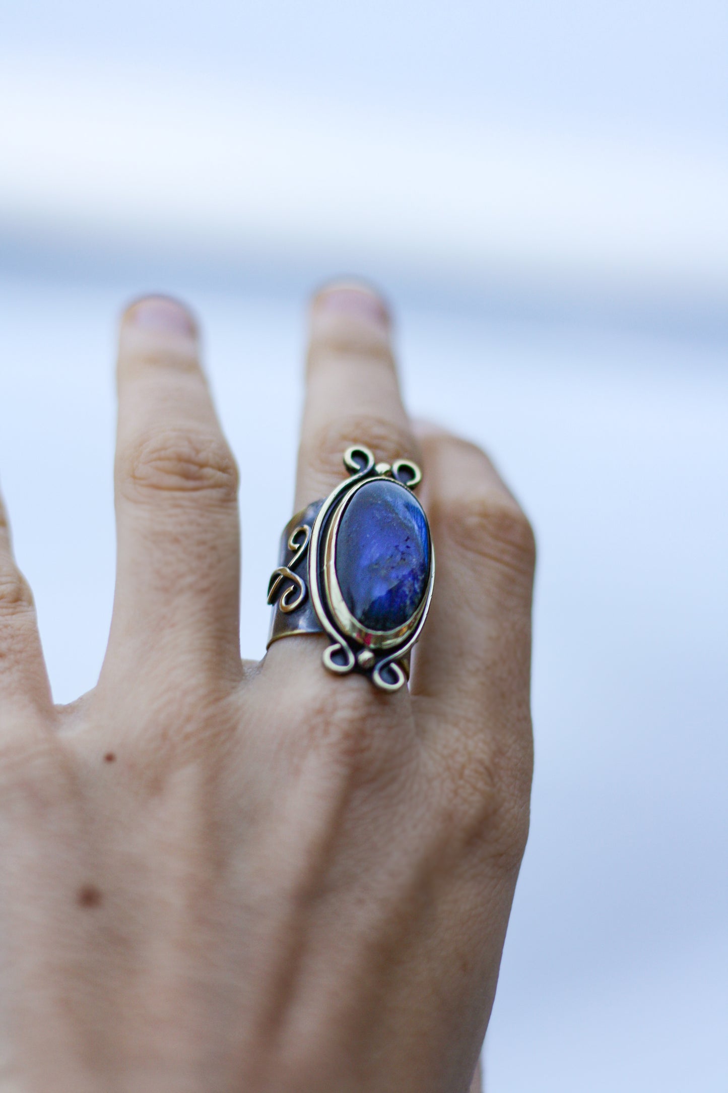 Trésors de nuit - bague labradorite