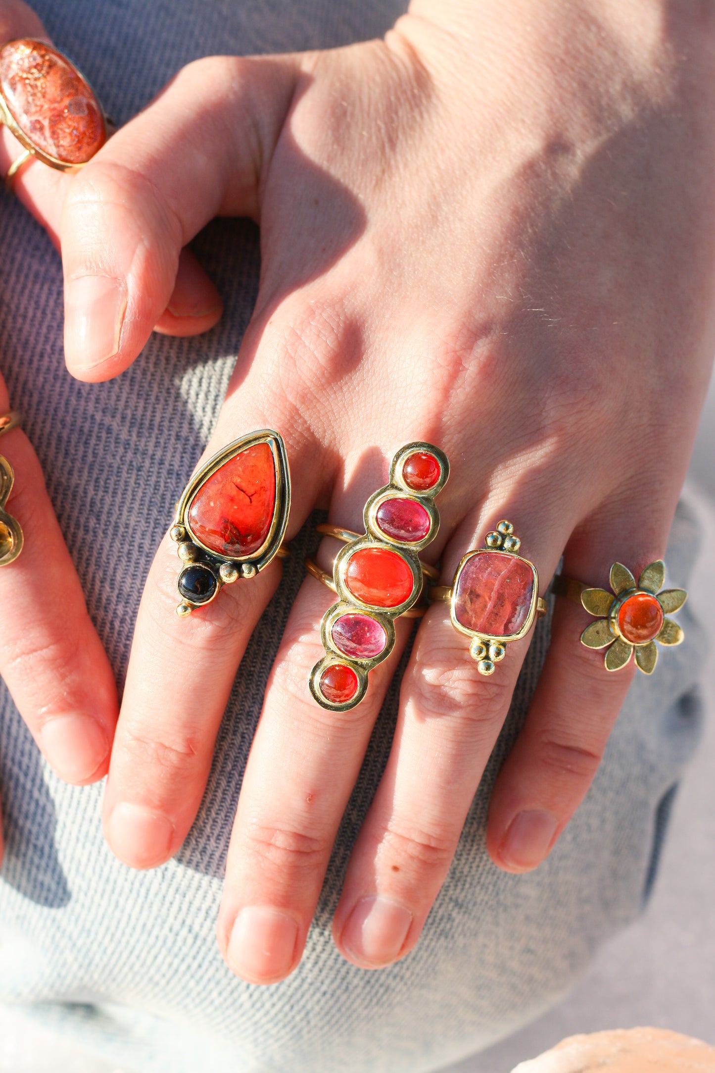 Orange Treasures - 5-stone ring