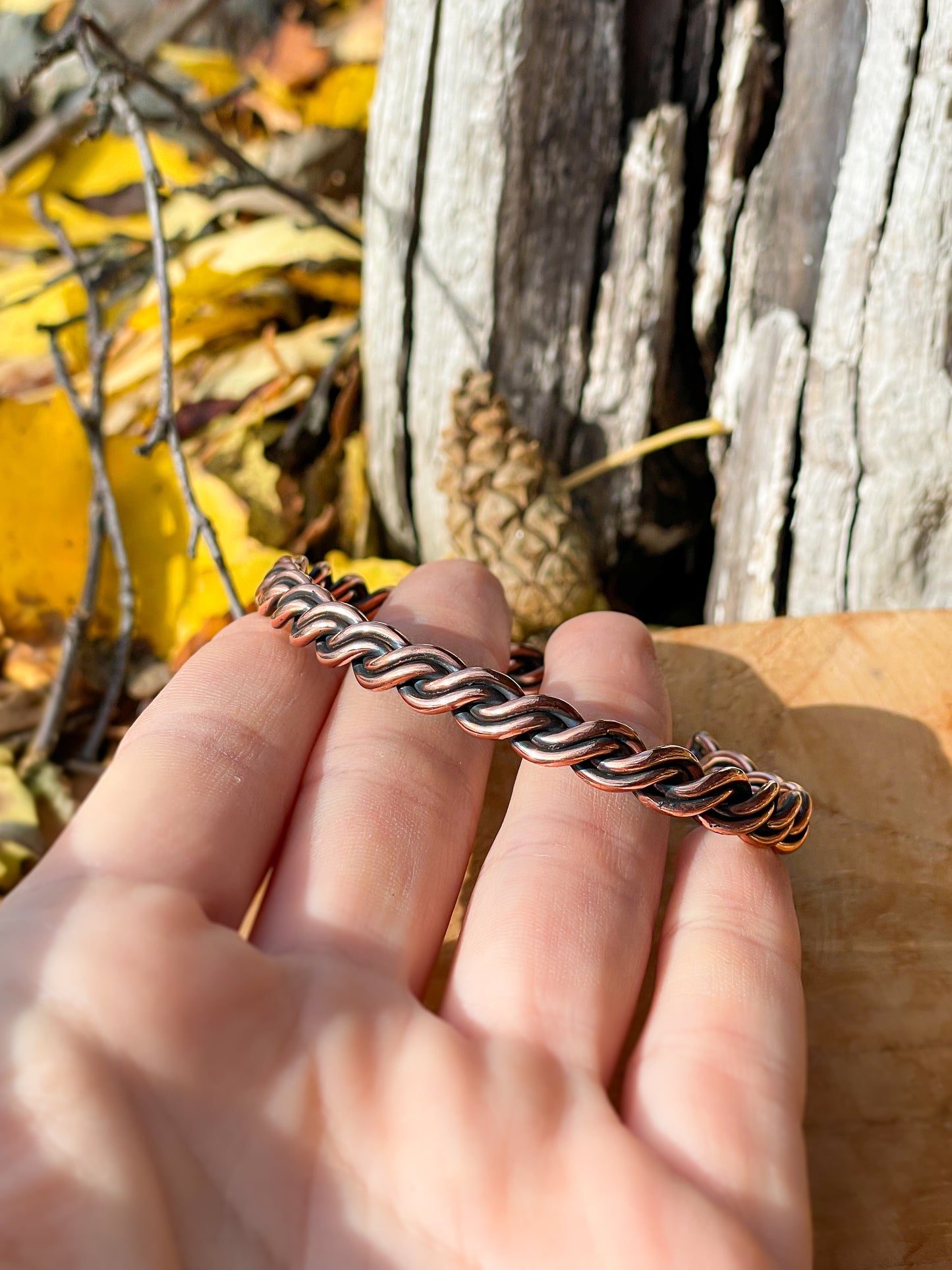 Trésors Celte - bracelets tressés de cuivre - tresses à 4 fils