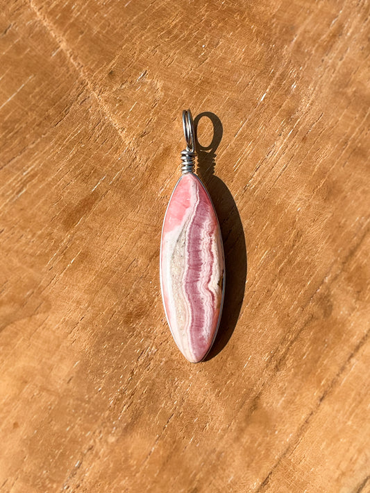 Pendentif - Rhodonite taille marquise