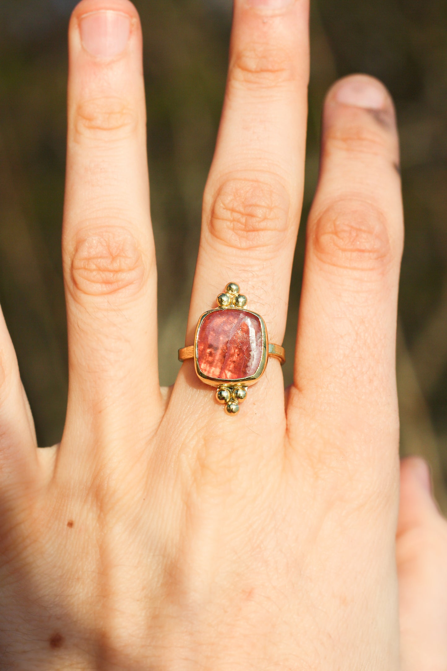 Trésors rosé- bague rhodocrosite