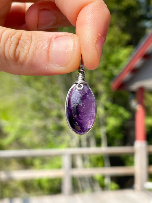 Pendentif - Améthyste étoilé trapiche