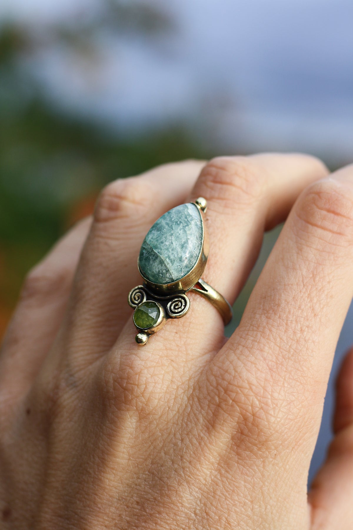 Trésors vert d’eau- bague aigue marine