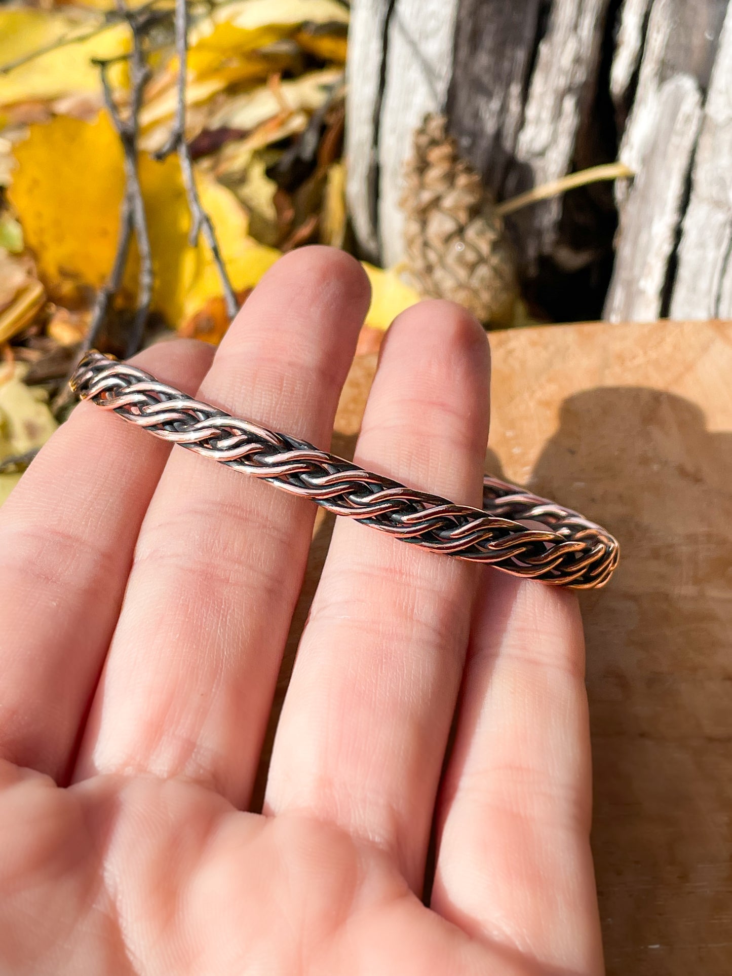 Trésors Celte - bracelets tressés de cuivre - tresses à 6 fils