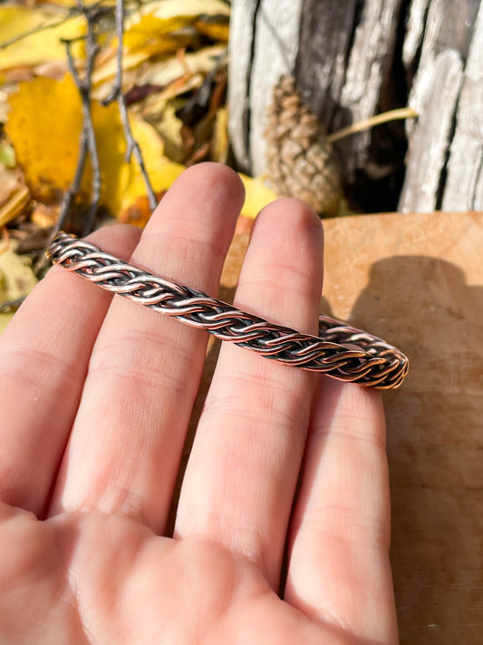 Trésors Celte - bracelets tressés de cuivre - tresses à 6 fils