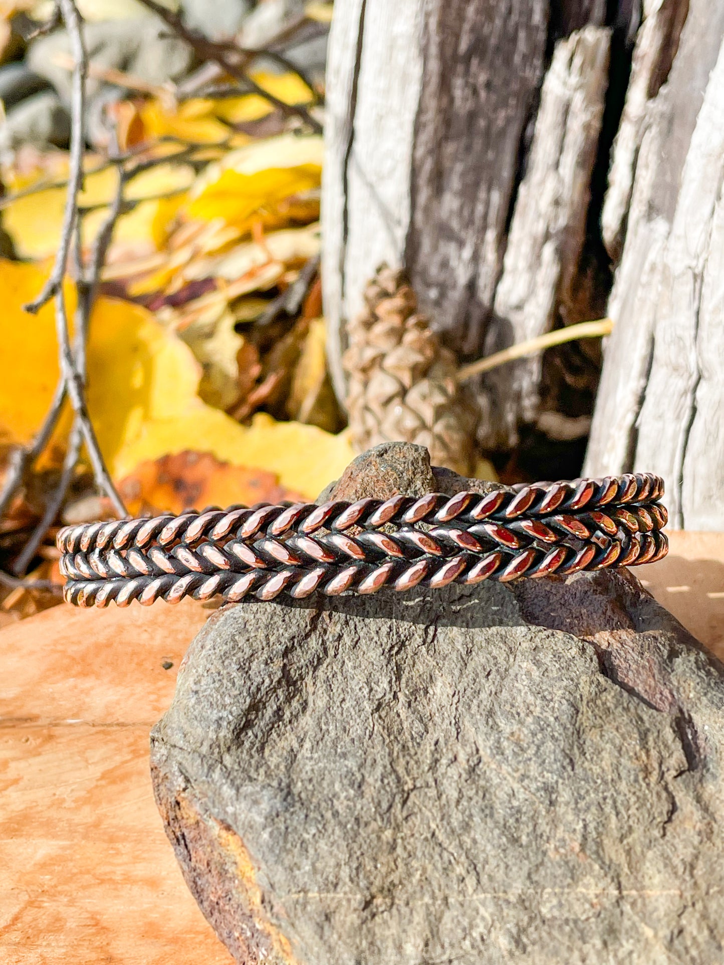 Trésors Celte - bracelets tressés de cuivre - 3 torsades