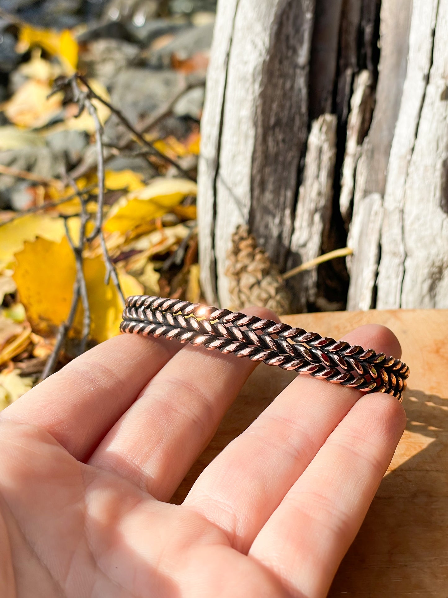 Trésors Celte - bracelets tressés de cuivre - 3 torsades