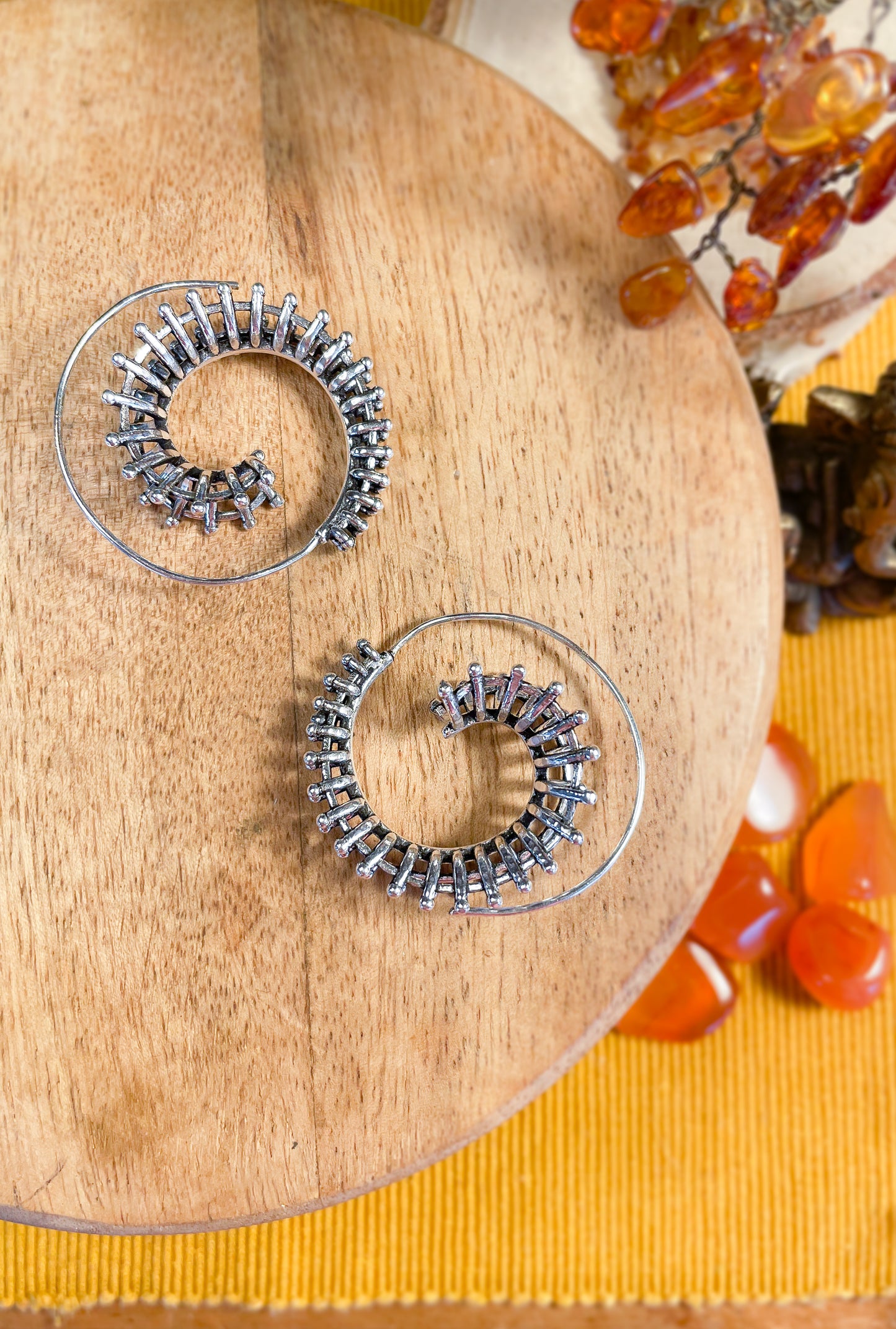 Boucle spiral volume treillis - argent