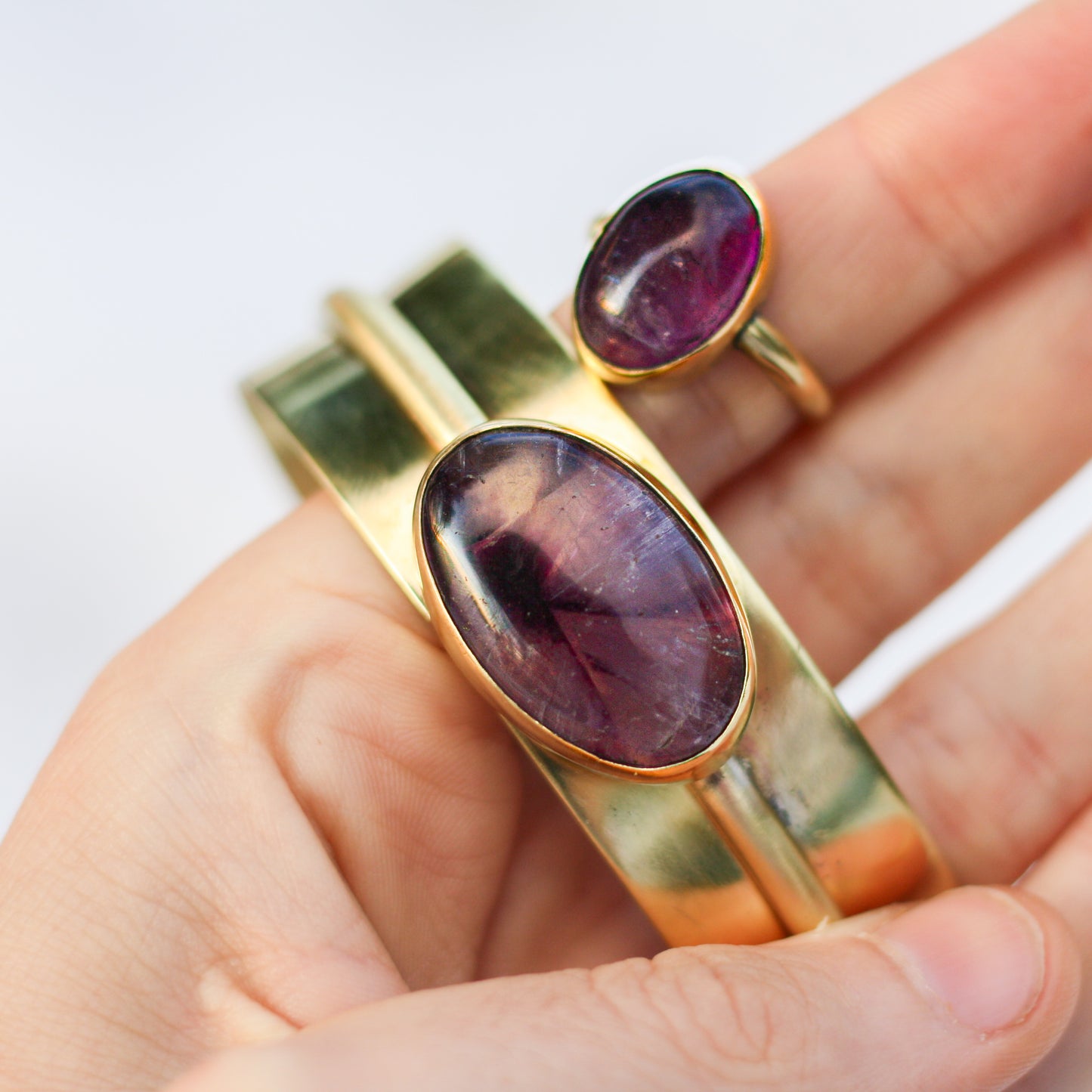 Trésors violet - bracelet manchette améthyste