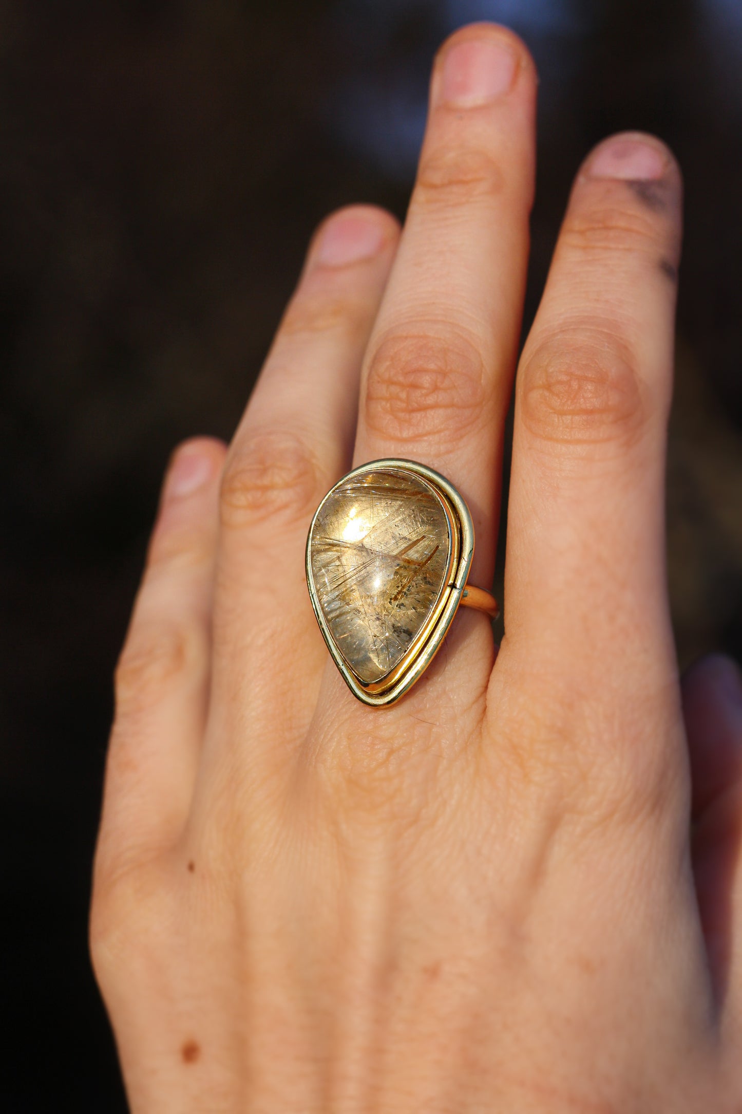 Rutilated treasures - rutilated quartz ring
