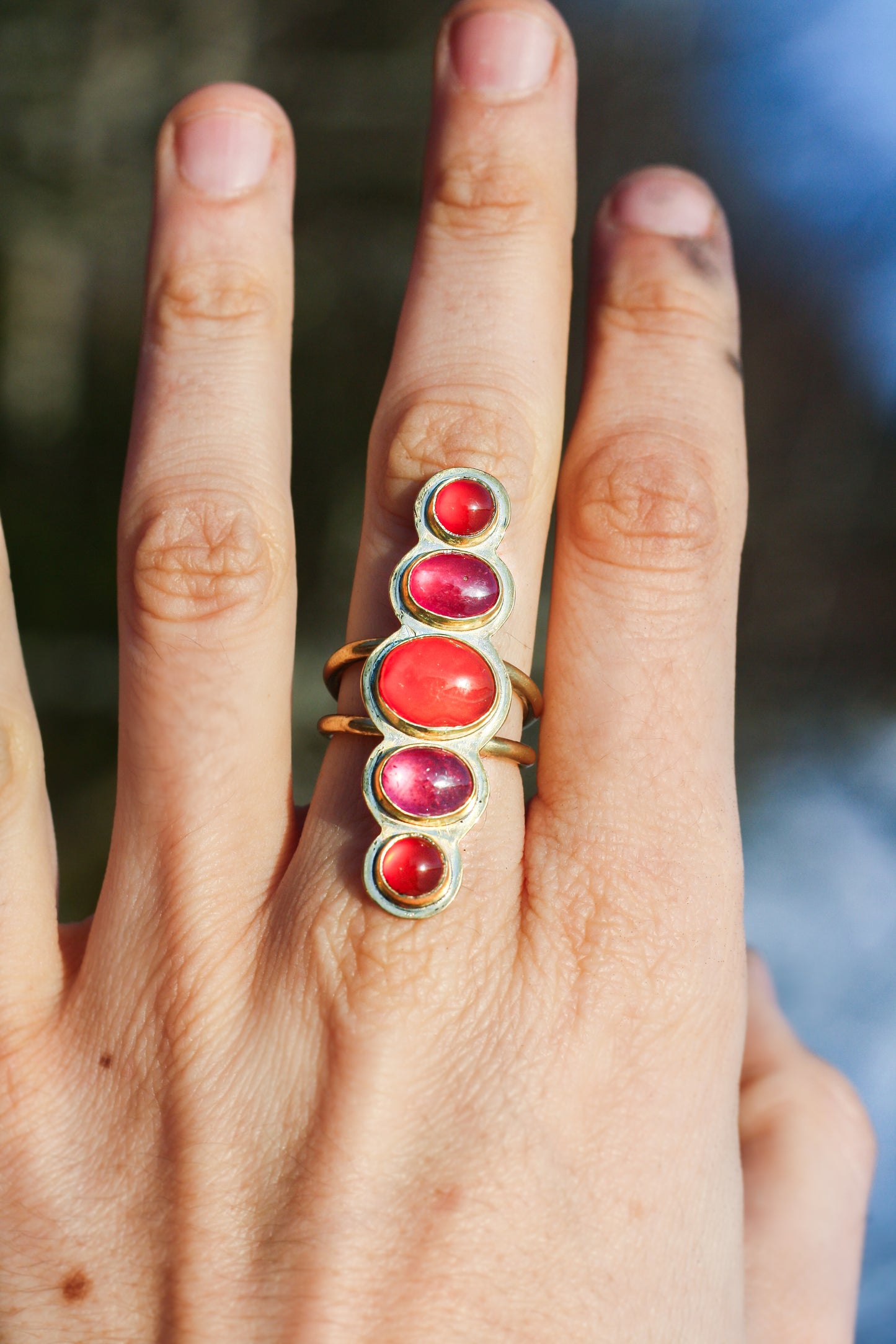 Orange Treasures - 5-stone ring