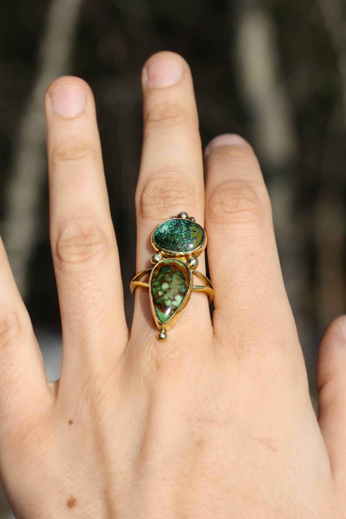 Trésors vert- bague turquoise