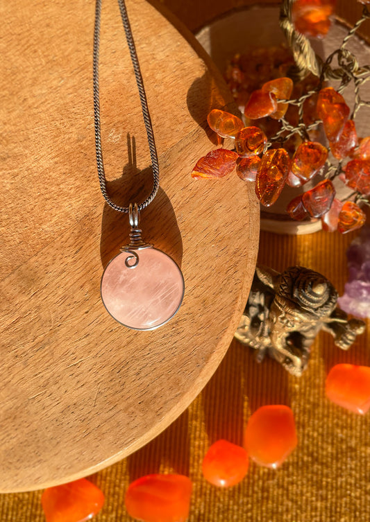 Pendentif - Quartz Rose extra