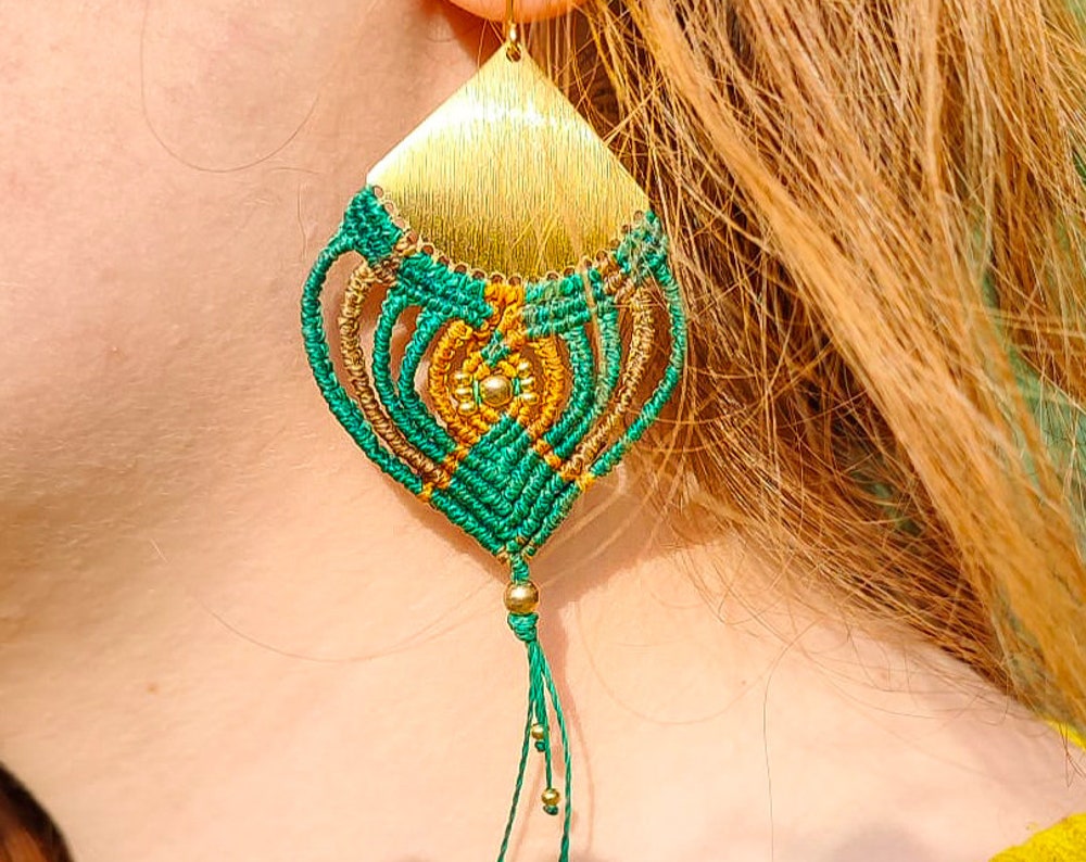 Boucle d'oreille - Paon