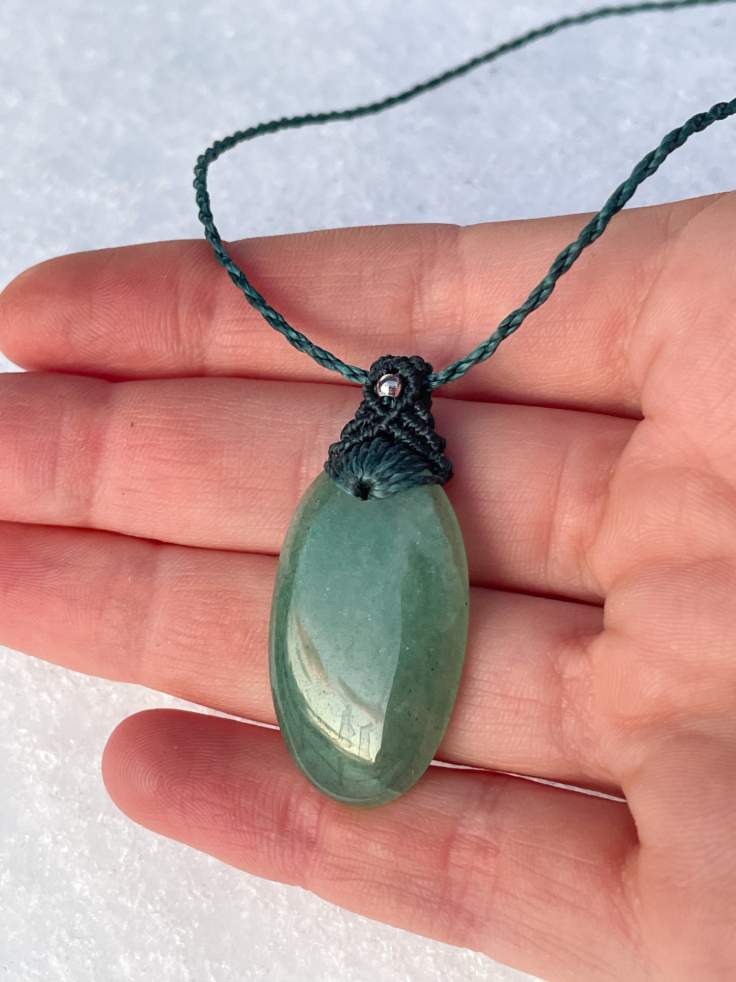 Pendentif macramé - Aventurine